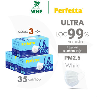  Combo 3 Hộp Khẩu Trang Y Tế Perfetta Ultra 4 Lớp Ngăn Bụi PM2.5 