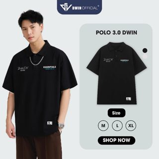 Áo polo nam nữ trơn brand Dwin tee cổ bẻ basic form rộng phông tay lỡ unisex oversize