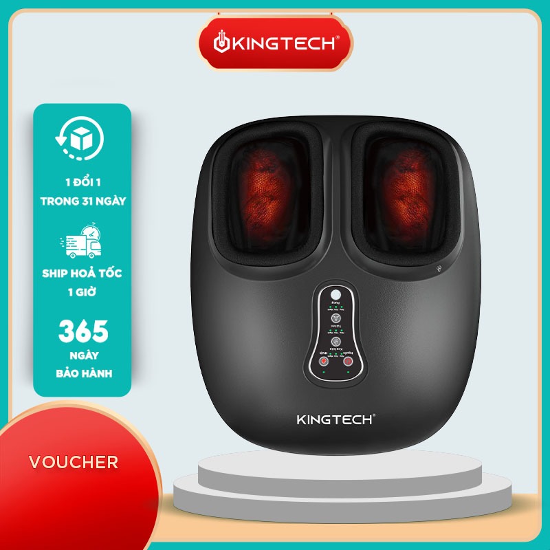 Máy Massage Chân KINGTECH G8 - Chức Năng Nhiệt, Rung, Day Ấn, Túi Khí  – Giảm Đau Gót Chân, Gan Bàn 