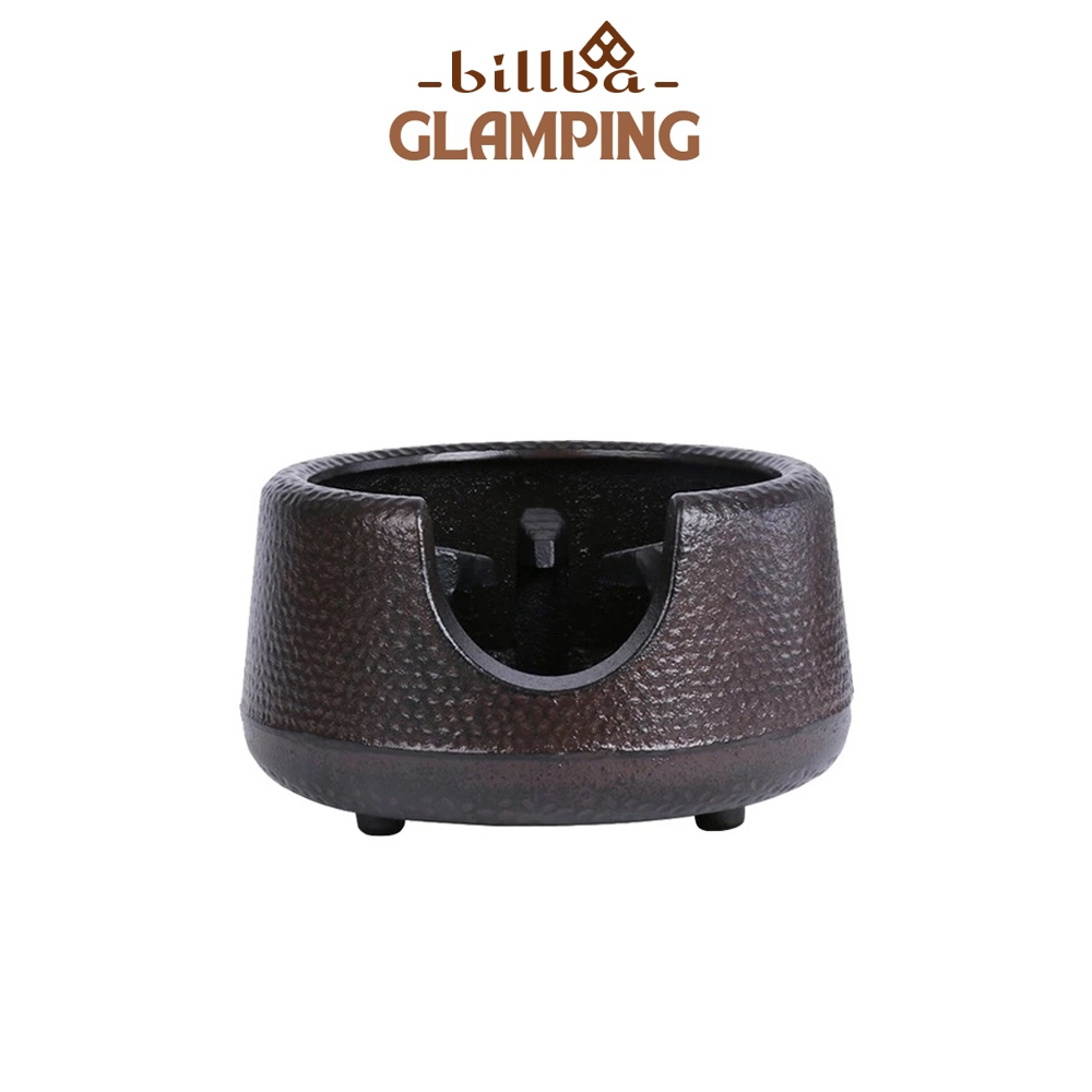 Bếp gang đun nước pha trà phong cách cổ điển bằng cồn hoặc than củi - Billba Glamping