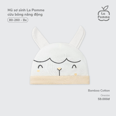 Mũ sơ sinh La Pomme - Phụ kiện sơ sinh cho bé trai/ bé gái - chất petit sợi tre mềm mại, giữ ấm, co giãn tốt - Freesize