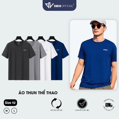 Áo thun thể thao nam DWIN basic chất vải coolmax co dãn 4 chiều  thoáng mát thấm hút mồ hôi AT03A