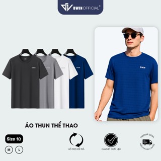  Áo thun thể thao nam DWIN basic chất vải coolmax co dãn 4 chiều  thoáng mát thấm hút mồ hôi 
