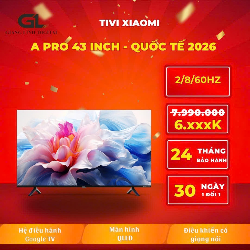 Tivi Xiaomi A PRO 43 inch  Google TV 2026 – Bản chính hãng - BH 2 năm