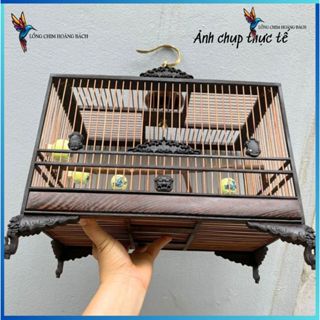  Lồng tập lực   RÁP SẴN   dành cho chim khuyên chim hút mật form chữ nhật chất liệu gỗ mun cao cấp tặng kèm phụ kiện 