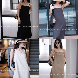 Váy 2 dây nữ dài 2 lớp form suông hàng Huien Design style thanh lịch trẻ trung, đầm maxi dự tiệc