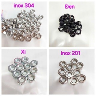set 50 con ecu - tán- đai ốc - xi mạ - thép đen -inox 201- inox 304 . từ M3-M36