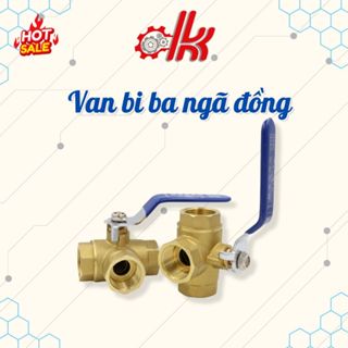  Van bi ba ngã đồng - Van Bi 3 Ngã Đồng Tay Gạt - Van Khóa Chia Nước Hơi Khí Nén Chữ T L 
