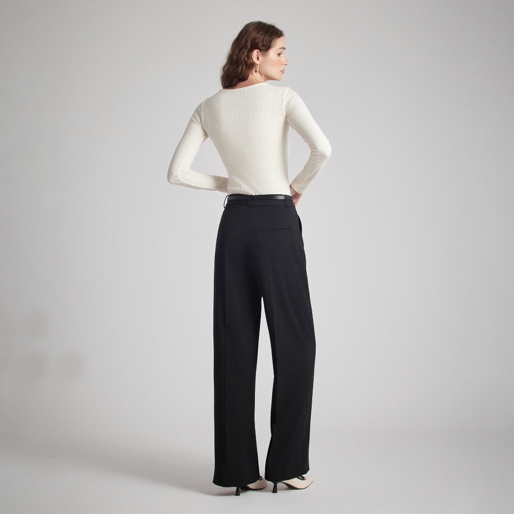 Áo kiểu ôm body MONO TALK cổ tròn, cúc cài, chất liệu len ribbed MFOT24W-T20006FT | BigBuy360 - bigbuy360.vn