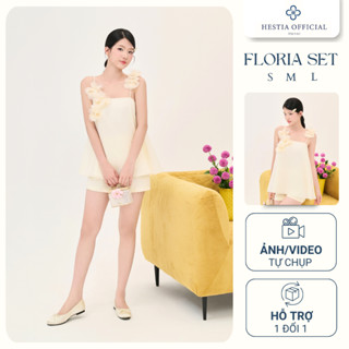 Set Áo 2 Dây Nữ Voan Xoè Hestia Kèm Quần, Váy Nữ Sang Chảnh Hoa Nổi Váy Dự Tiệc Cao Cấp - Floria Set