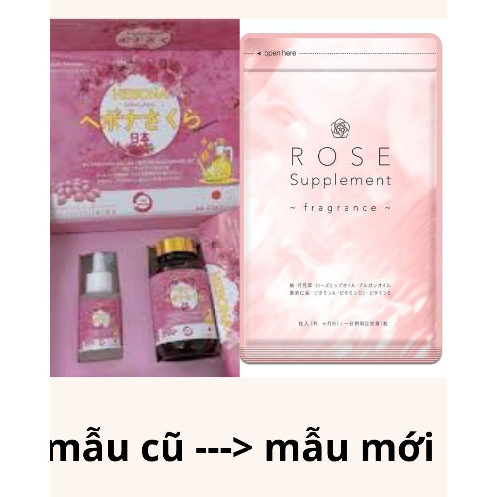 Viên uống thơm cơ thể Hebona Sakura Nhật Bản tạo hương thơm cho cơ thể, làm đẹp da, chống lão hóa tặ