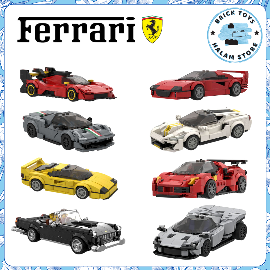 [MOC CAR] Đồ chơi lắp ráp xe đua Speed Champions - Tổng hợp mô hình ô tô Ferrari SP3 Ferrari 488