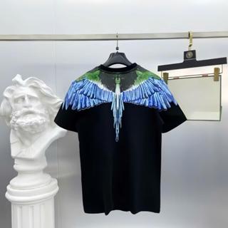 Áo Thun Đại Bàng Trắng In Vi Tính - Áo Thun Burlon Cánh Chim Xanh From Rộng Nam Nữ Dành Cho Boy Phố, Girl Phố H51