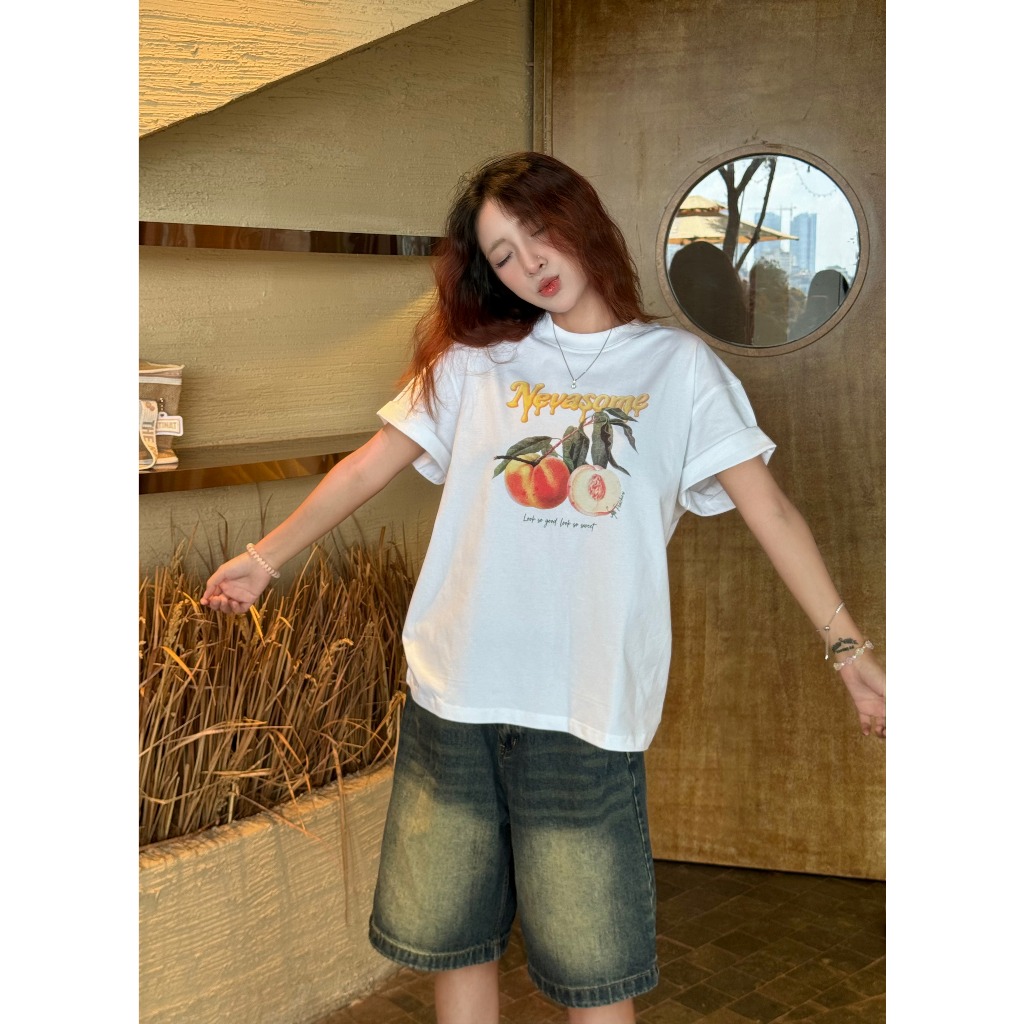 Áo Thun Boxy Fun And Fruits Cotton 250gsm Local Brand Nevasome Tay Lỡ Form Boxy Rộng Nam Nữ Menswear Womenswear | BigBuy360 - bigbuy360.vn