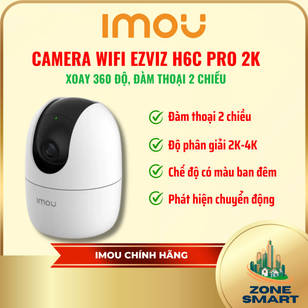 Camera IP Wifi Cao Cấp IMOU A32EP-L | Quay quét 360 độ, đàm thoại 2 chiều, Độ phân giải 2K