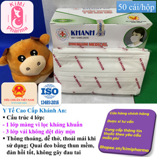 Combo 10 hộp khẩu trang y tế Khánh An 4 lớp kháng khuẩn - 50 cái/hộp