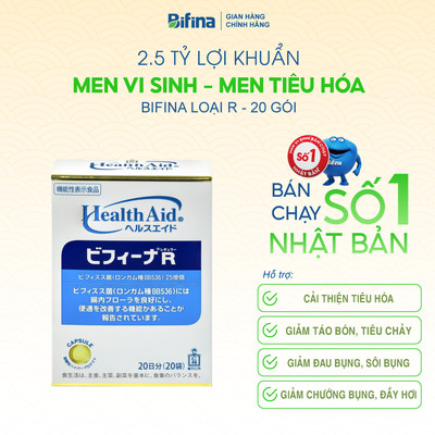 [Combo 3 hộp 20 gói] Men vi sinh Bifina Nhật Bản Loại R- Hỗ trợ giảm chướng bụng, đầy hơi, khó tiêu