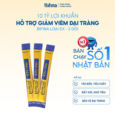 Bifina Nhật Bản Loại EX - Lẻ 3 Gói (Không Hộp) - Hỗ Trợ Viêm Đại Tràng, Tiêu Hóa, Ruột Kích Thích