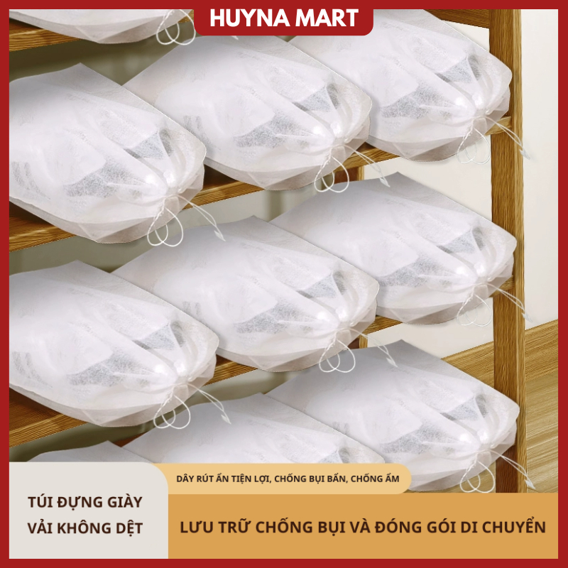 Túi đựng giày đa năng vải không dệt, miệng túi dây rút TD30 (hướng dẫn rút dây miệng túi, tại mô tả sản phẩm)