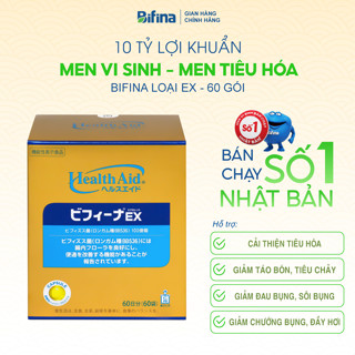 Men Tiêu Hóa Bifina Nhật Bản Loại EX - Hỗ trợ giảm táo bón, tiêu chảy, tiêu hoá khoẻ - Hộp 60 Gói