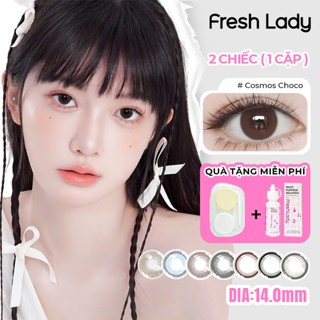  Kính áp tròng MCK1 14.0mm Lens Freshlady Lavier Brown lens nâu lens giãn tròng đeo mắt 