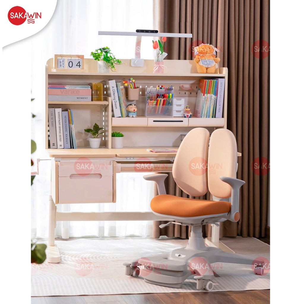 [Mẫu Mới 2026] Bộ bàn học cho bé cao cấp Sakawin Premium GD08 Bàn học sinh thông minh chống gù | BigBuy360 - bigbuy360.vn