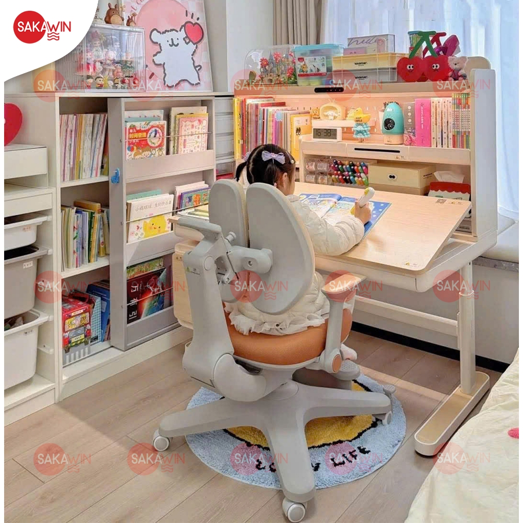 [Mẫu Mới 2026] Bộ bàn học cho bé cao cấp Sakawin Premium GD08 Bàn học sinh thông minh chống gù | BigBuy360 - bigbuy360.vn