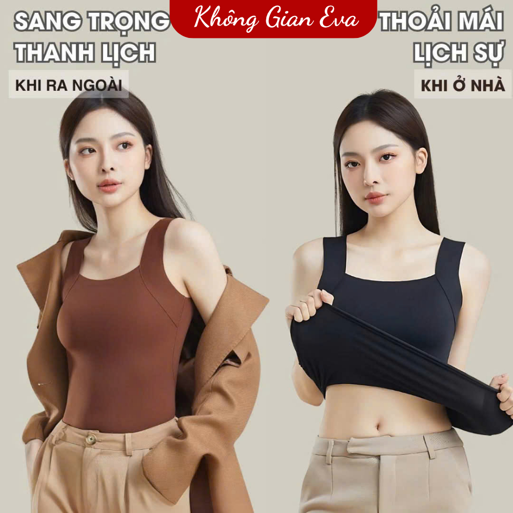 Áo 2 dây bản to chất su siêu mát có sẵn mút ngực, dáng dài chiết eo tôn dáng dễ phối đồ T729