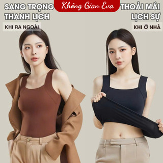  Áo 2 dây bản to chất su siêu mát có sẵn mút ngực dáng dài chiết eo tôn dáng dễ phối đồ T729 