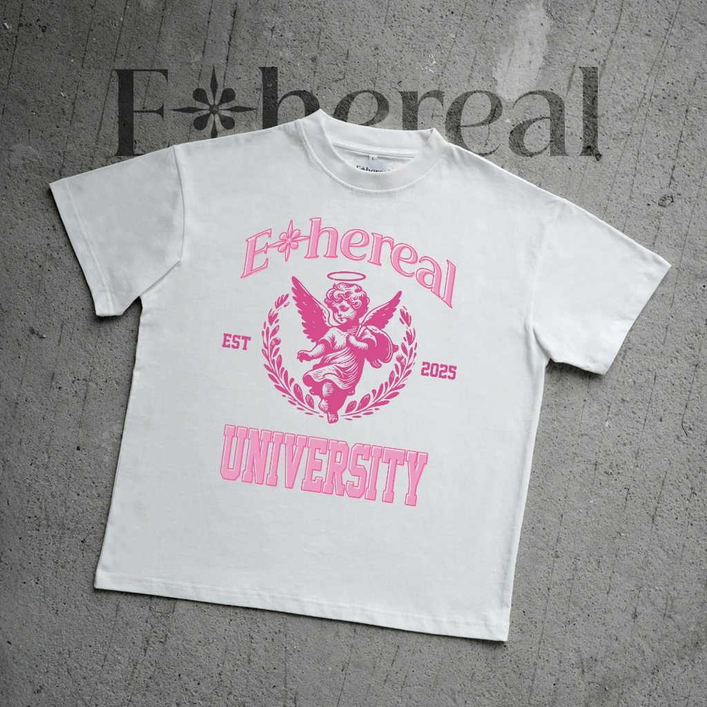 Áo phông Boxy Oversize local brand Chính Hãng cotton 100% " Ethereal Angel University " | Ethereal ®