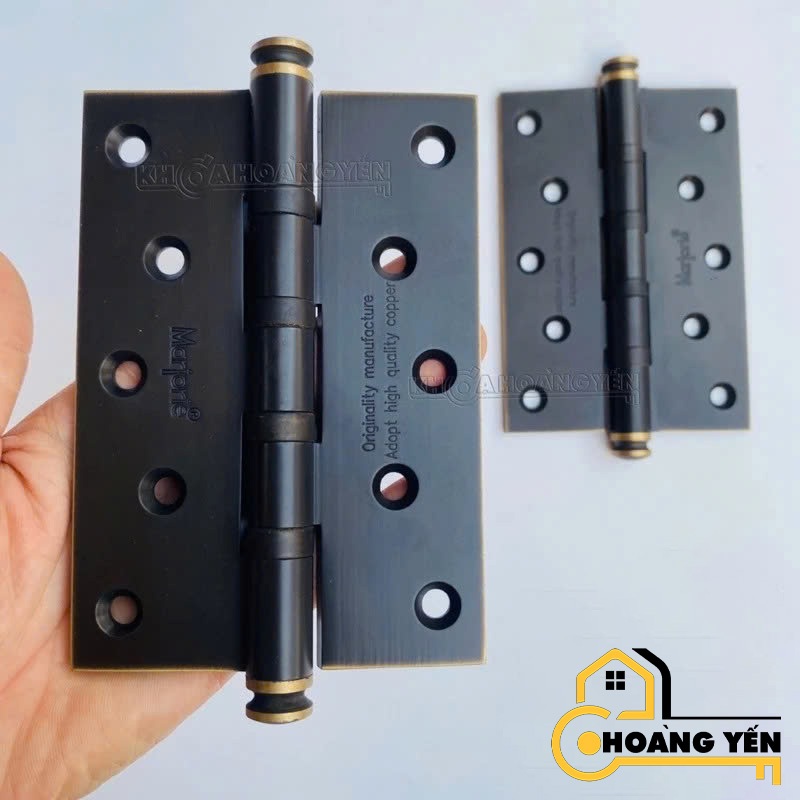 Bản lề cửa màu đen, vàng bằng đồng, Bản lề lá màu đen bằng đồng 127mm (màu đen)