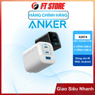 Củ sạc nhanh Anker 67W A2674 2 cổng USB-C & 1 cổng USB-A