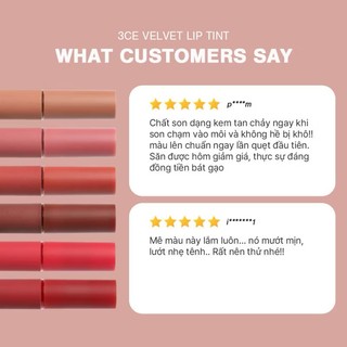 [NHẬP KHẨU] Son kem lì mịn màng như nhung 3CE Velvet Lip Tint