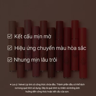 [NHẬP KHẨU] Son kem lì mịn màng như nhung 3CE Velvet Lip Tint