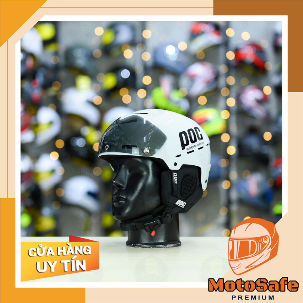 [Độ Kính Nam Châm] Nón Bảo Hiểm Xe Máy POC P10 Kèm Kính Đen POC Chính Hãng