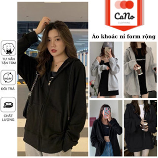 Áo khoác nỉ trơn nam nữ  CANO CLOTHING hoodie zip khoá kéo form siêu rộng Unisex