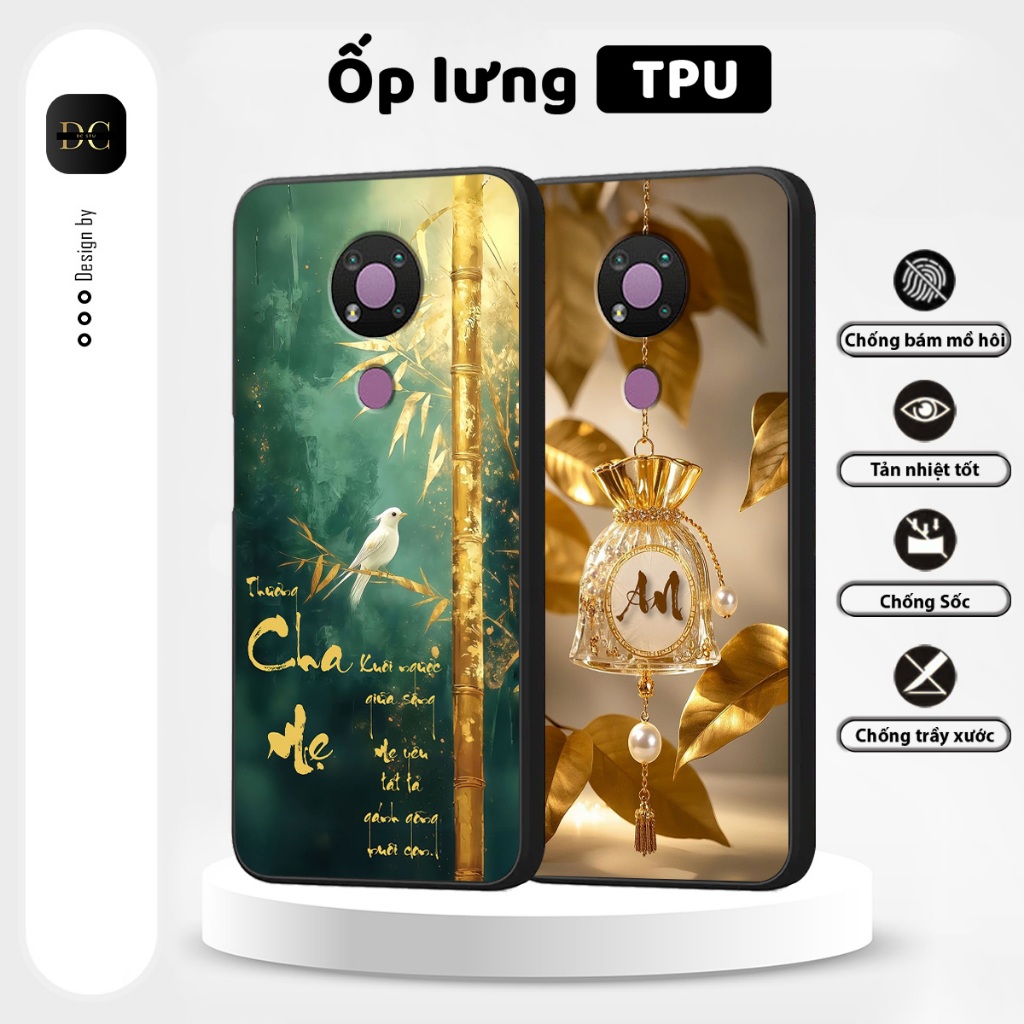 Ốp lưng Nokia 3.4 thư pháp, hoa sen mẫu mới nhất
