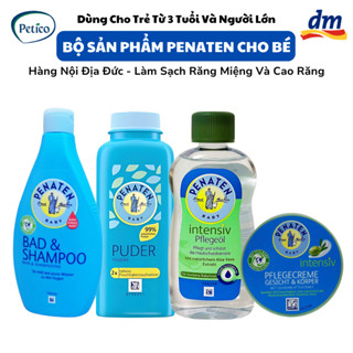 Bộ Sản Phẩm Penaten Sữa Tắm Gội chống cảm, Dầu Massage Oil, Phấn Rôm cho bé sơ sinh Hàng nội địa Đức
