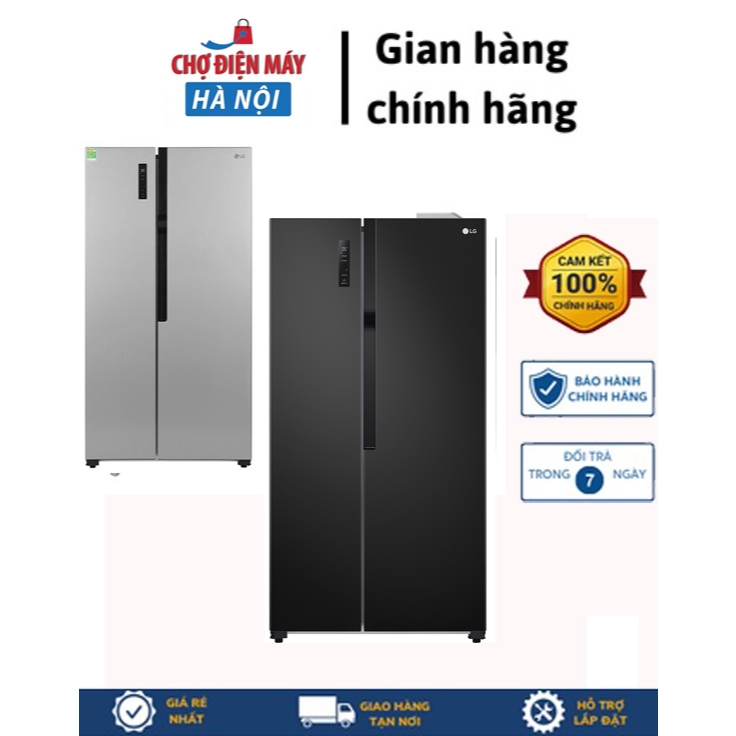 Tủ lạnh LG Inverter 519 lít GR-B256JDS/BL side by side - Bảo hành 24 tháng