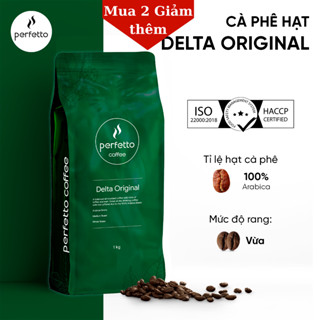   Perfetto Coffee  Cà phê hạt Delta Original 100% Arabica rang vừa 1kg  2kg  250g - Cà phê nguyên chất 