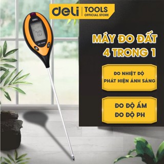 Máy đo độ PH đất 4in1 Máy phân tích đất Máy đo độ ẩm môi trường đất Công cụ phát hiện ánh sáng Nhiệt độ với đèn LCD