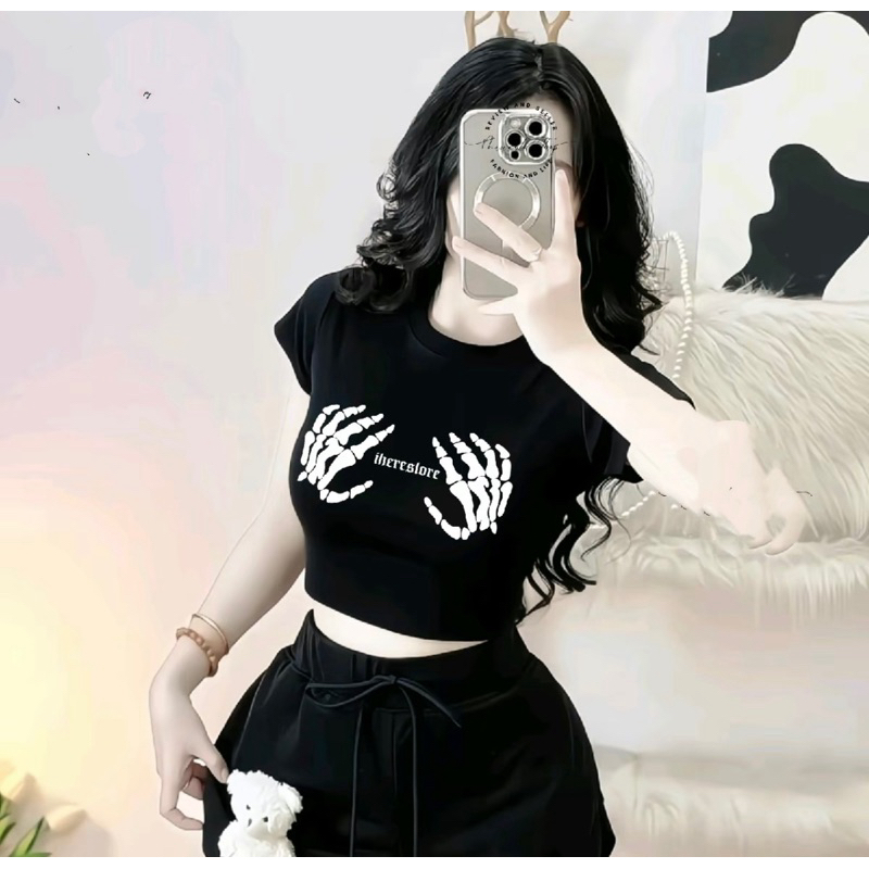 Áo Thun Nữ Croptop Bàn Tay