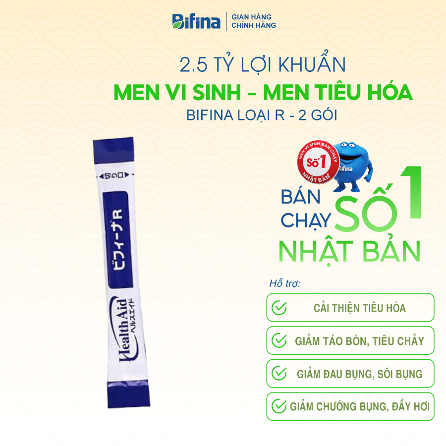 Men vi sinh Bifina Nhật Bản - Loại R - Lẻ 1 gói (không hộp)