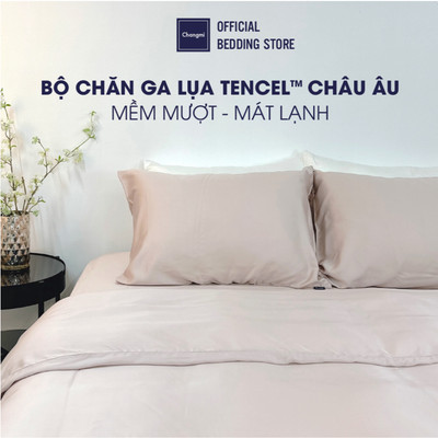 [Nhiều màu] Bộ chăn ga 5 món (nệm <20cm) lụa Tencel Lenzing Châu Âu Changmi Bedding 60S siêu mềm mượt và mát lạnh