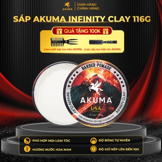 Sáp Vuốt Tóc AKUMA INFINITY CLAY Hàng Chính Hãng, Độ Bóng Mờ Tự Nhiên Akuma