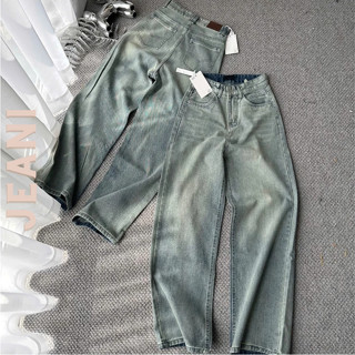 THE QUẠO - Quần Jeans Nữ Lưng Cao Ống Suông Dáng Dài Thêu Túi R0910_R536