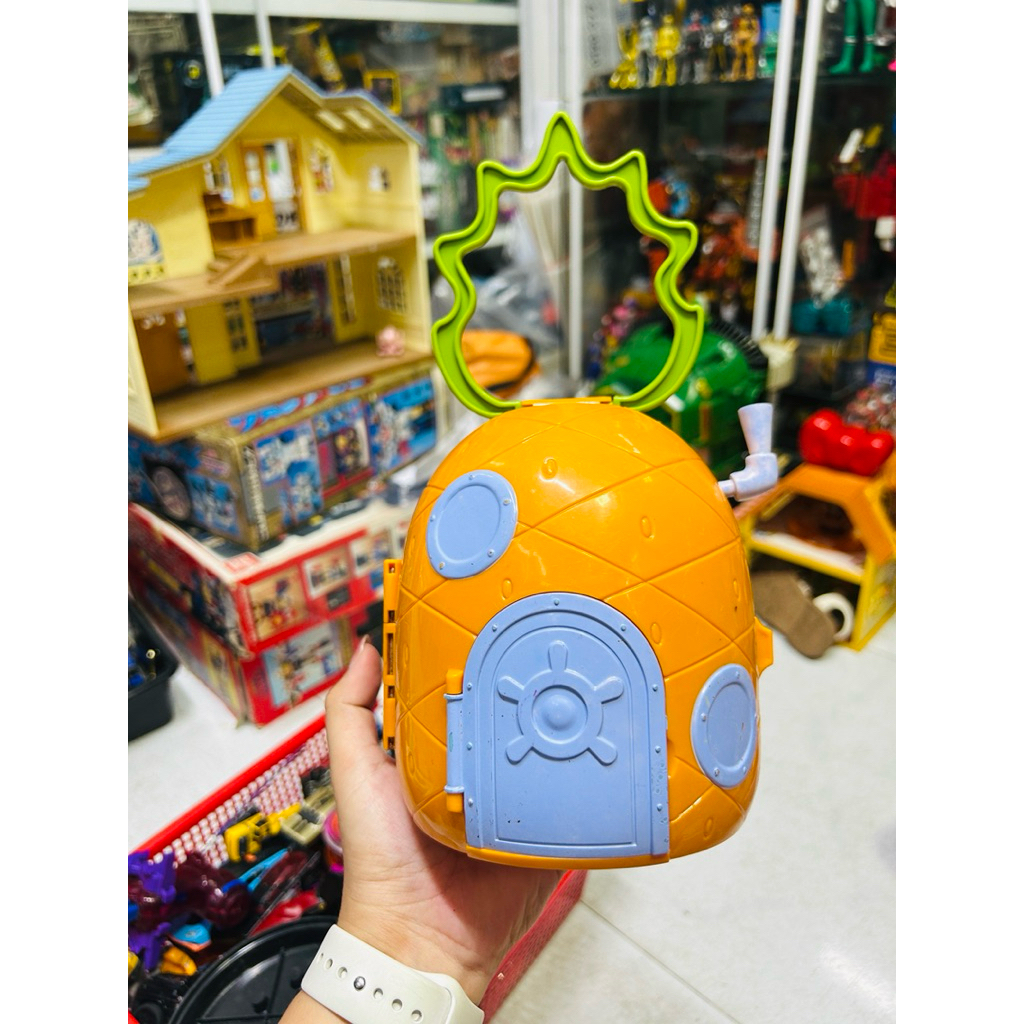 Mô hình Nhà VIACOM 2008 SPONGEBOB PLAYSET PINEAPPLE HOUSE W/ BURGER KING 2009 FIGURES TOYS