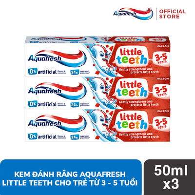 Bộ 3 kem đánh răng Aquafresh Little Teeth - Dành cho trẻ từ 3-5 tuổi