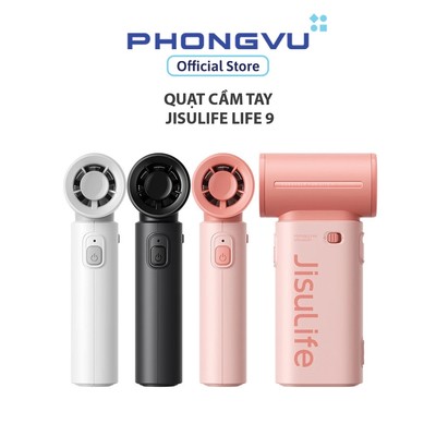 Quạt Cầm Tay Jisulife Life 9  - Pin 3600/5000mAh, 5 Cấp độ gói, Nhỏ gọn, Nhẹ 160g, Gió mạnh - Bảo hành 12 tháng