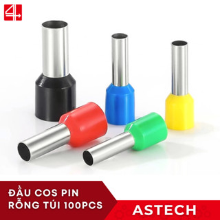  Đầu Cos Pin Rỗng Bọc Nhựa Túi 100c – Cosse Kim Dài Cốt Thông Dây Điện Đủ Size | ASTECH 